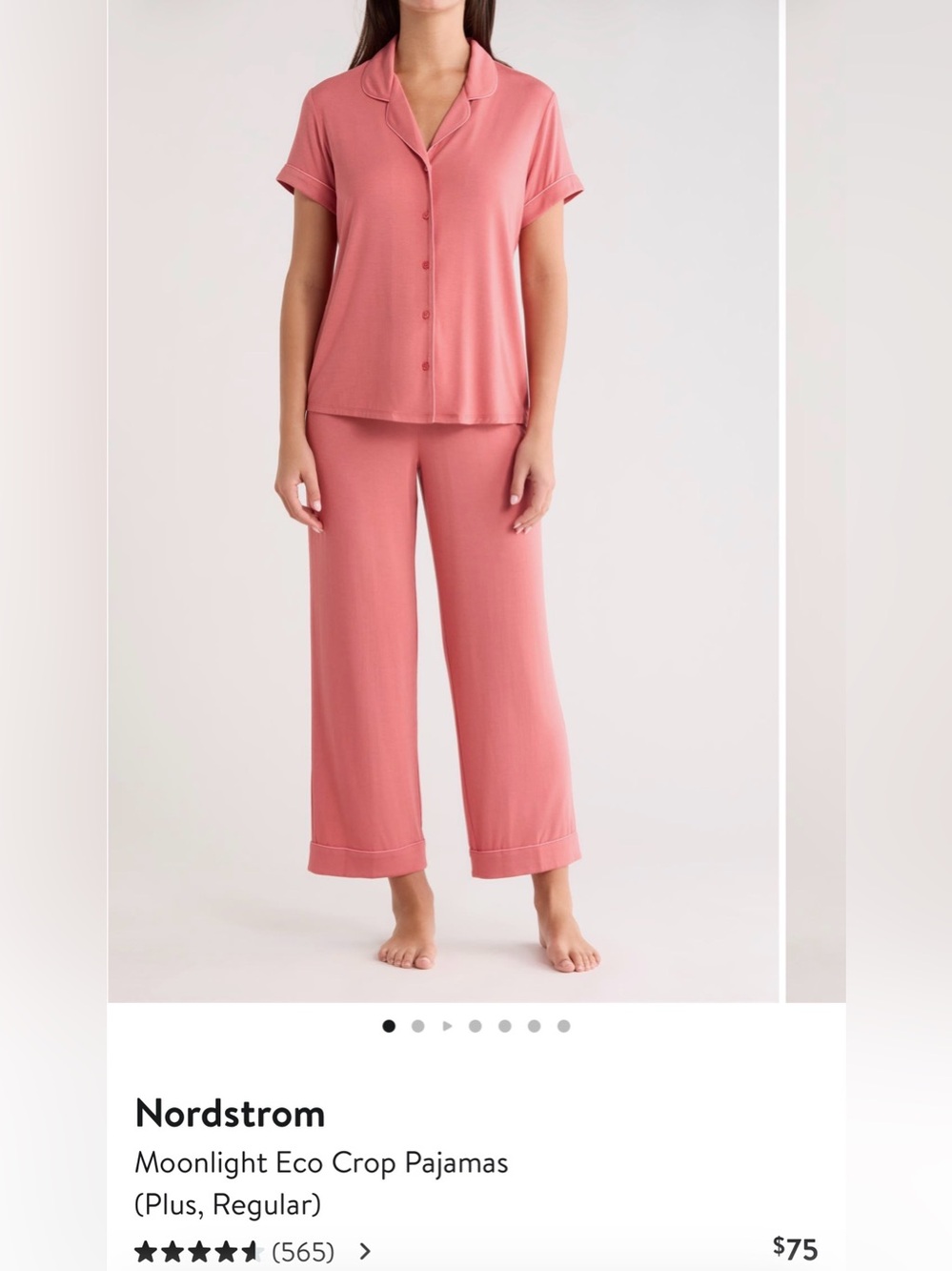 Nordstrom Moonlight Eco Cropped Pajamas. Small.